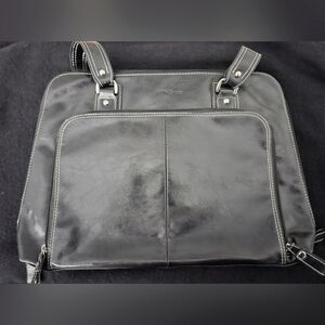 Samsonite by Heritage Travel Ladies Zip-Around Tote Laptop Bag Black Patent